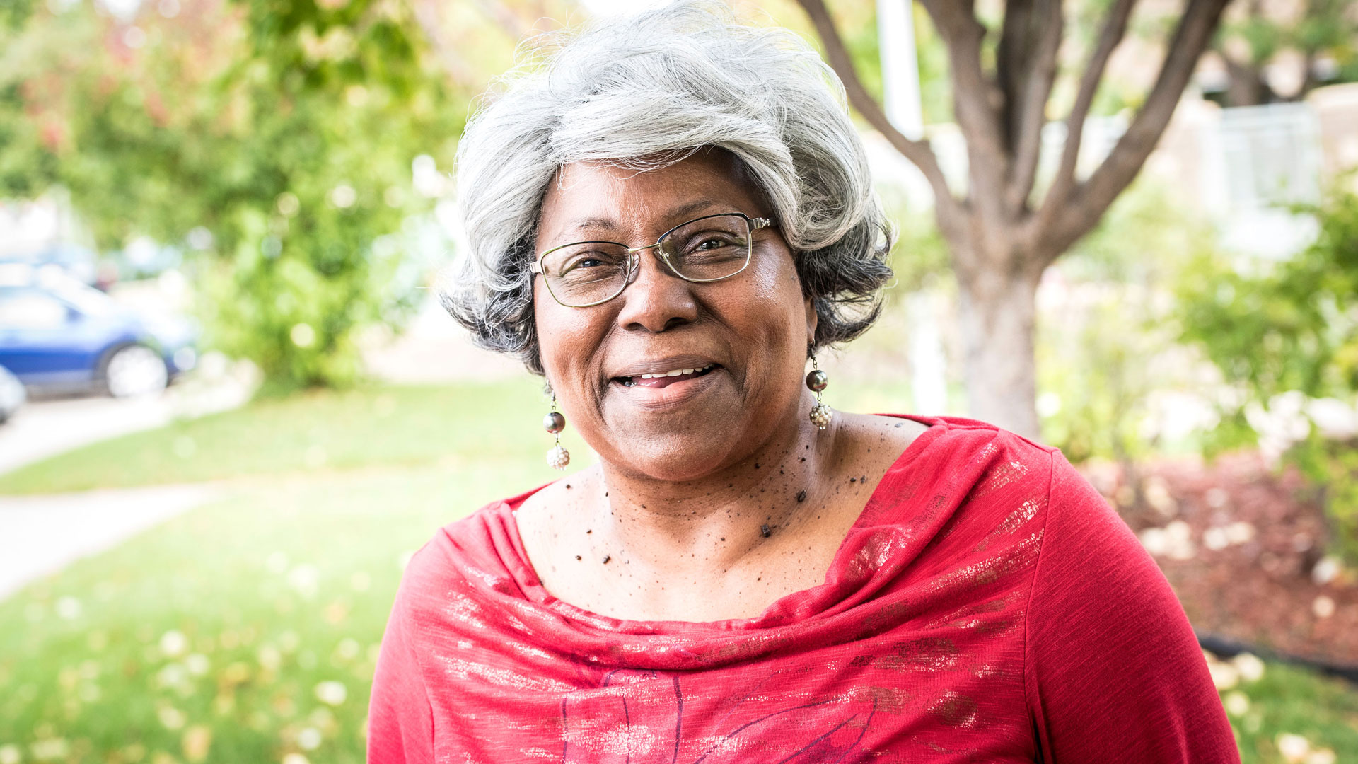 Photo of a woman smiling.