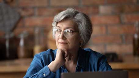 Woman pondering a question