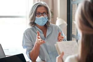 Women receiving Medicare counseling