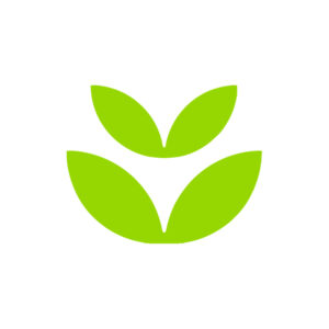Green leaves icon with white border.